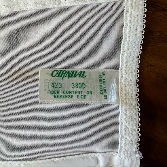 Carnival White Lace Full Coverage Bustier Strapless Bra Corset 423 size 38DD - Picture 7 of 9